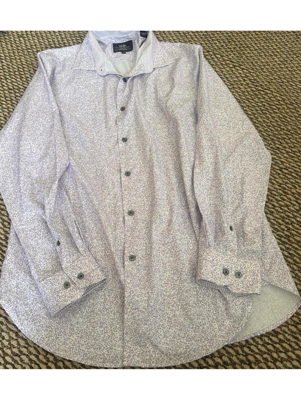 WRK Regular Fit Micro Bloom Floral 4 Way Performance Dress Shirt 16.5